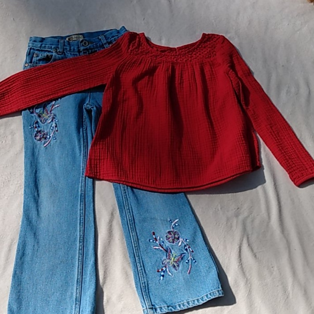 Cat & Jack red cotton blouse